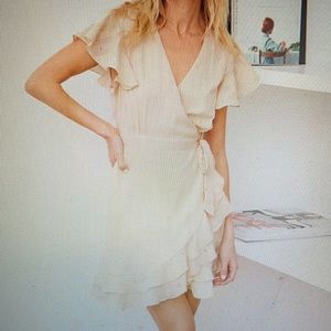 NWT: Lulus Ruffled Wrap Dress